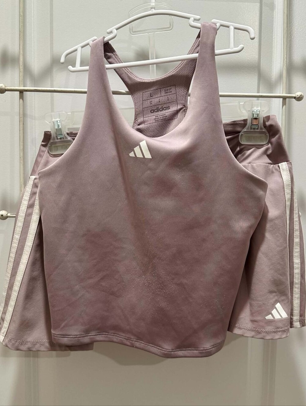 Adidas Girls Mauve Athletic Tank & Skirt Set